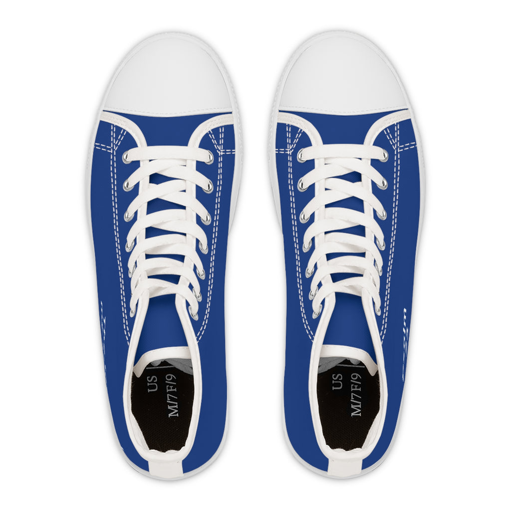 High Top Sneakers — Custom Blue 'Psalm 23' Canvas Shoes