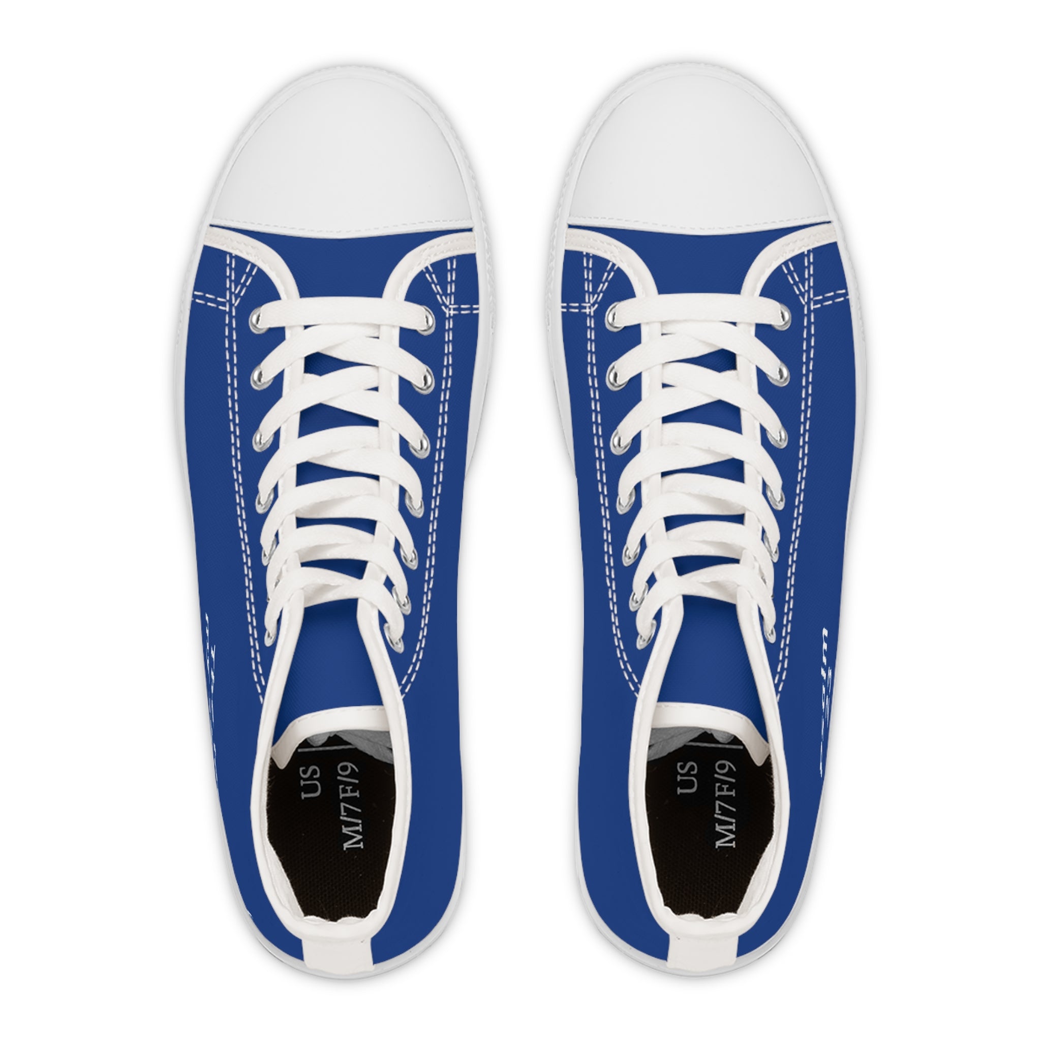 High Top Sneakers — Custom Blue 'Psalm 23' Canvas Shoes