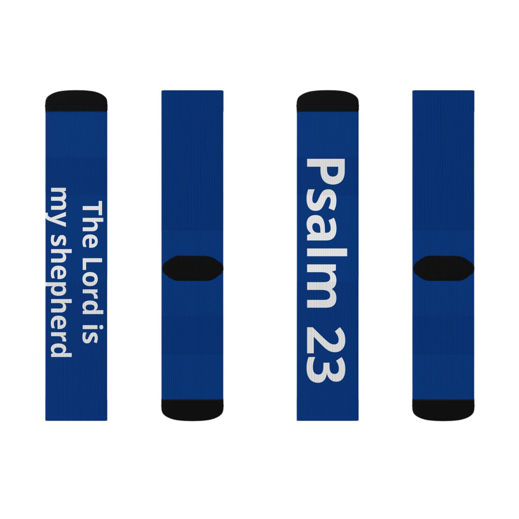 Psalm 23 ‘The Lord is My Shepherd’ Sublimated Crew Socks — Christian Faith Inspirational Socks