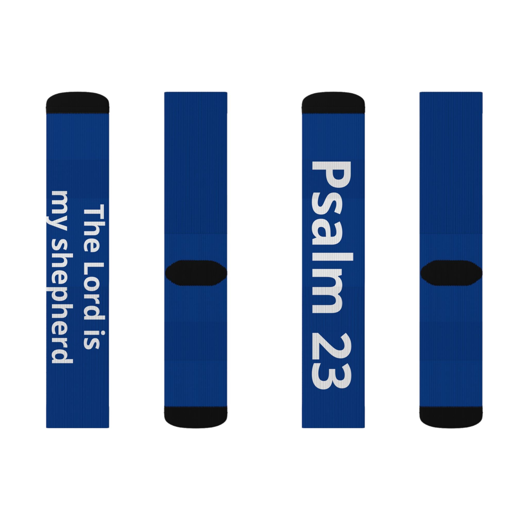 Psalm 23 ‘The Lord is My Shepherd’ Sublimated Crew Socks — Christian Faith Inspirational Socks