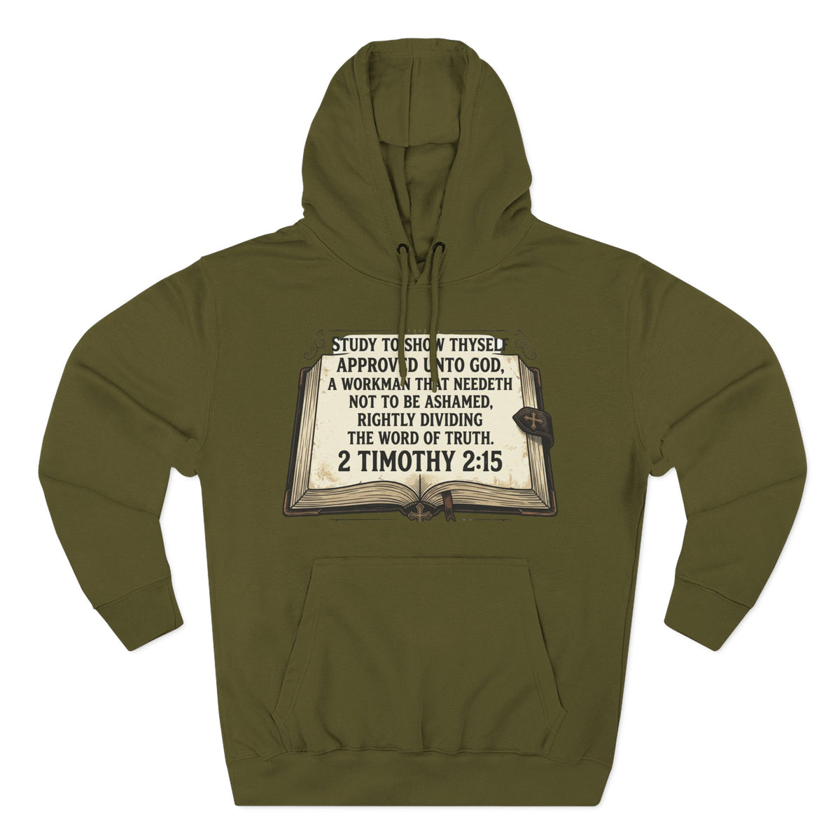 Bible Verse Hoodie — 2 Timothy 2:15 Open Book Design (Basic Instructions Before Leaving Earth)