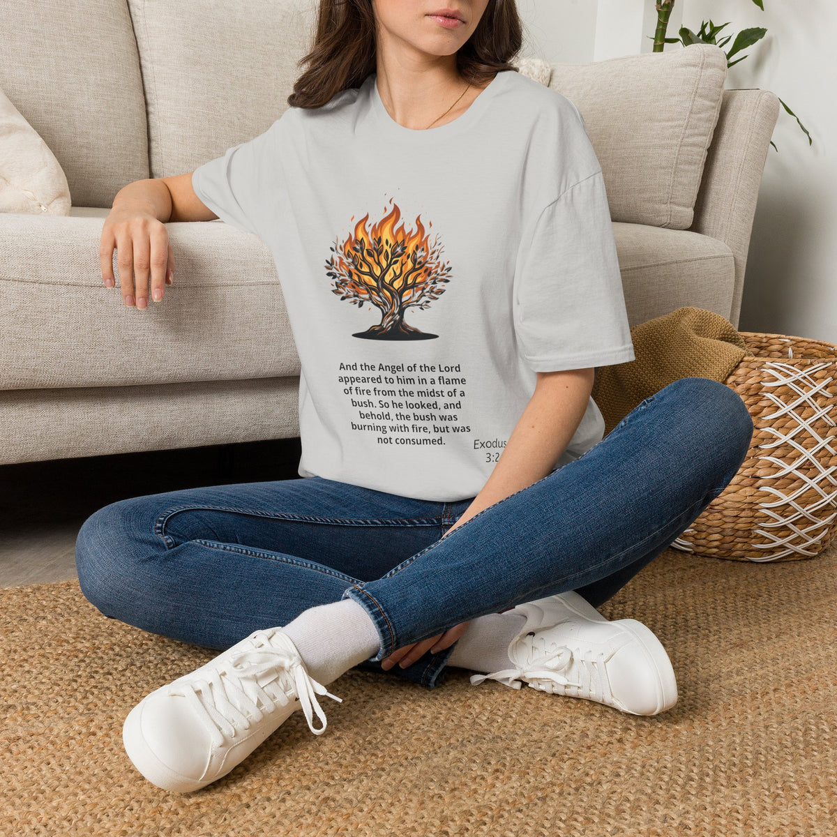 Burning Bush T-Shirt - Exodus 3:1-5 Christian Faith Tee