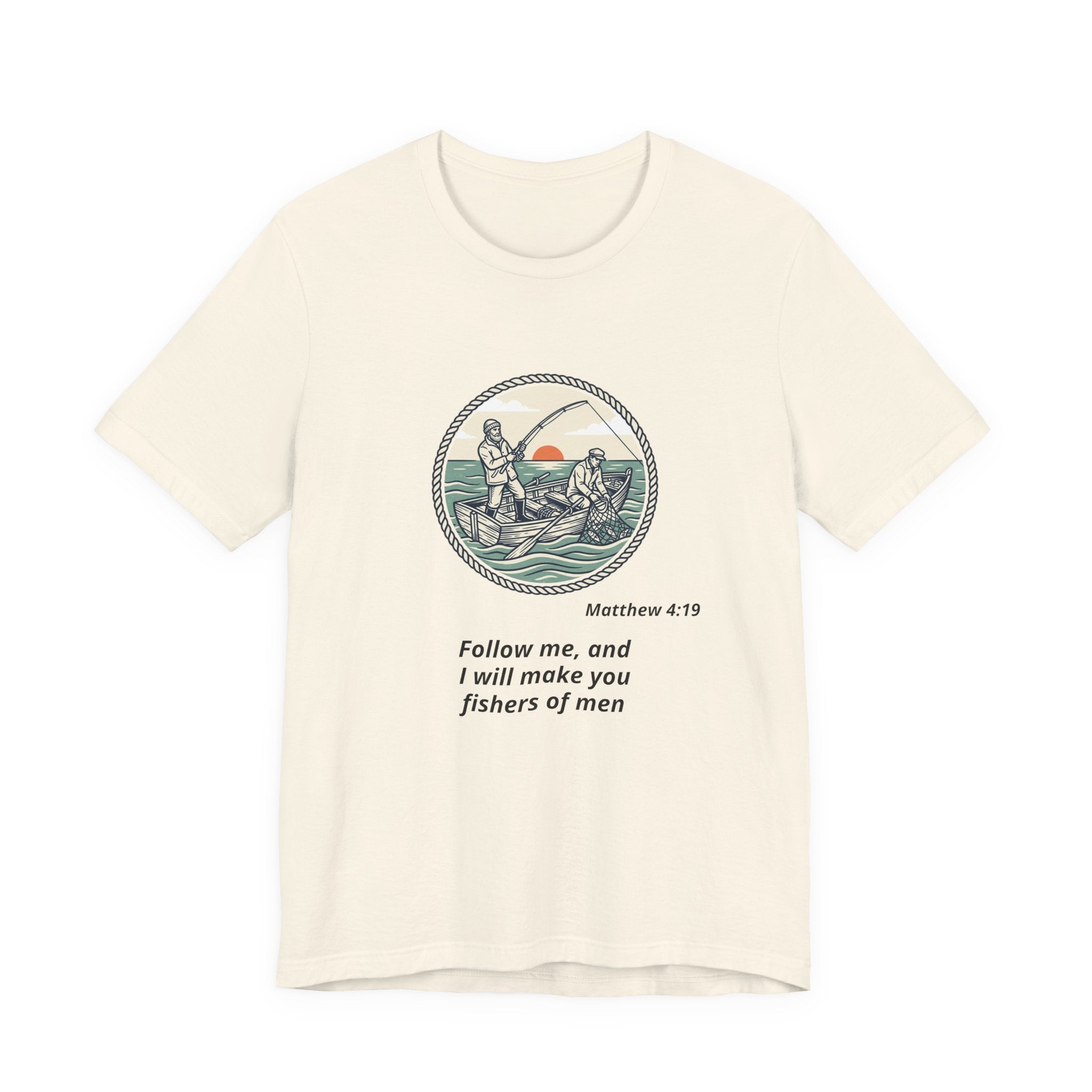 Follow Me Fishermen T-Shirt – Matthew 4:19 Christian Fishing Tee