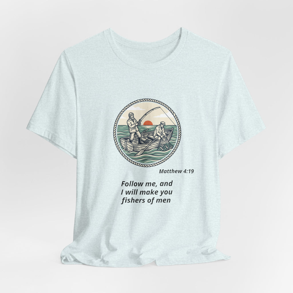 Follow Me Fishermen T-Shirt – Matthew 4:19 Christian Fishing Tee