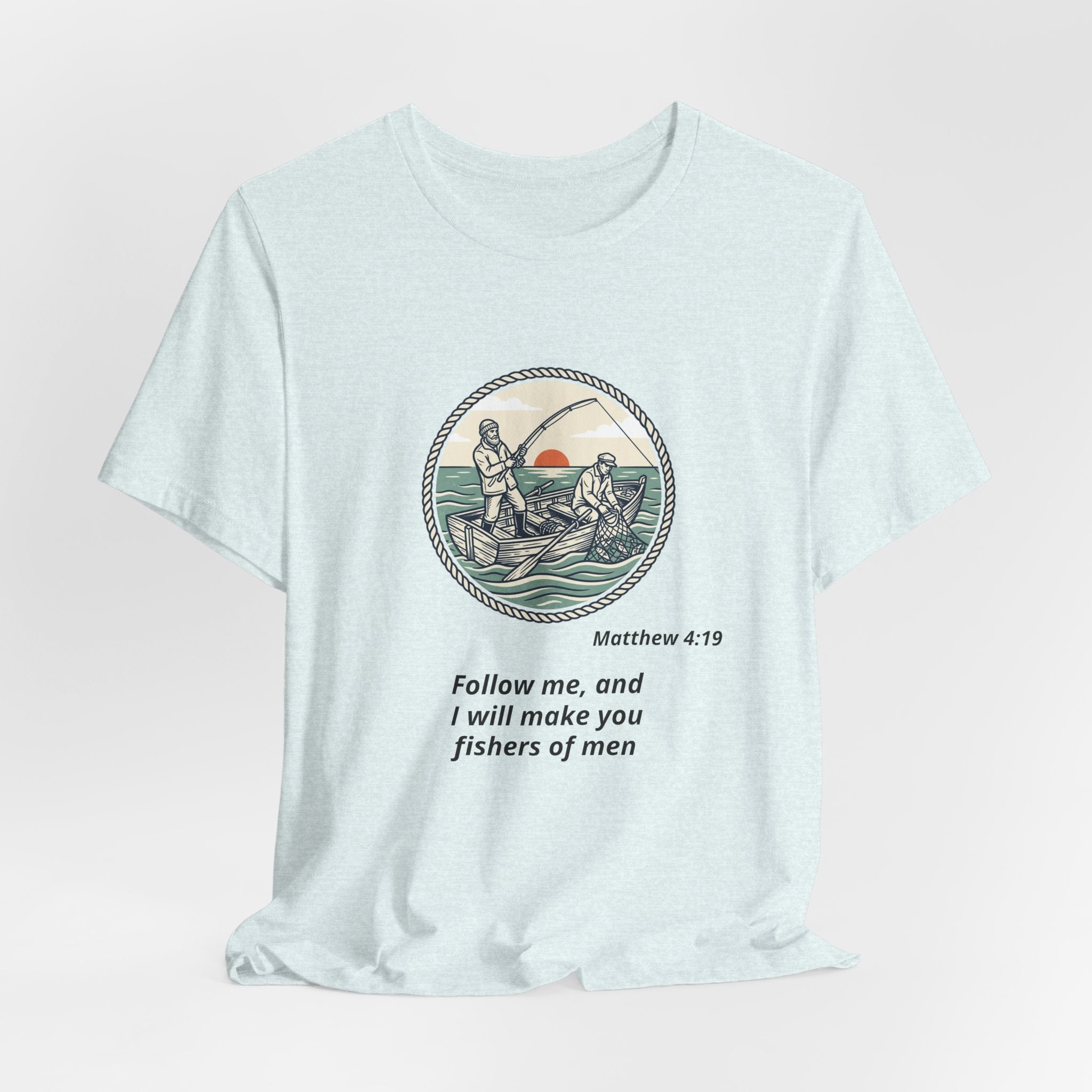 Follow Me Fishermen T-Shirt – Matthew 4:19 Christian Fishing Tee