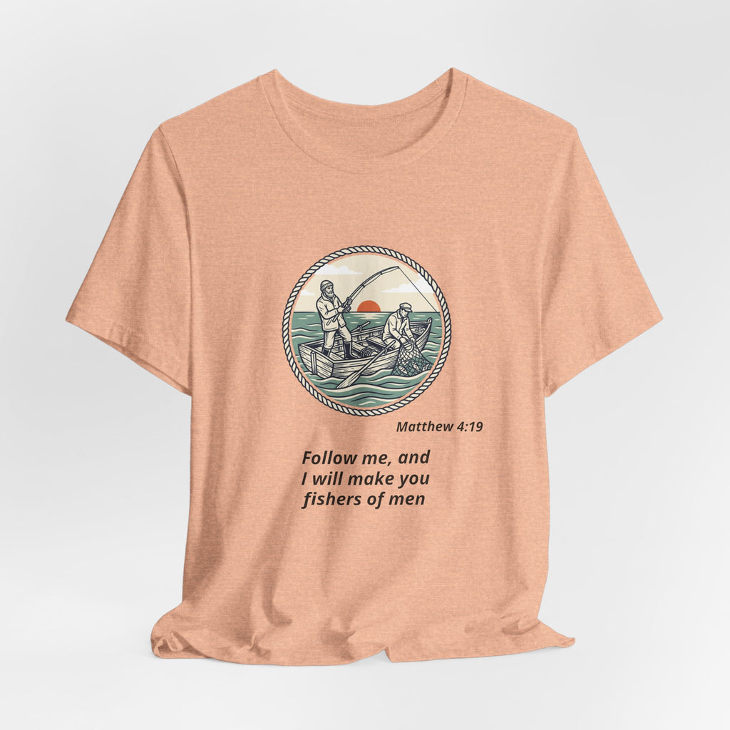 Follow Me Fishermen T-Shirt – Matthew 4:19 Christian Fishing Tee