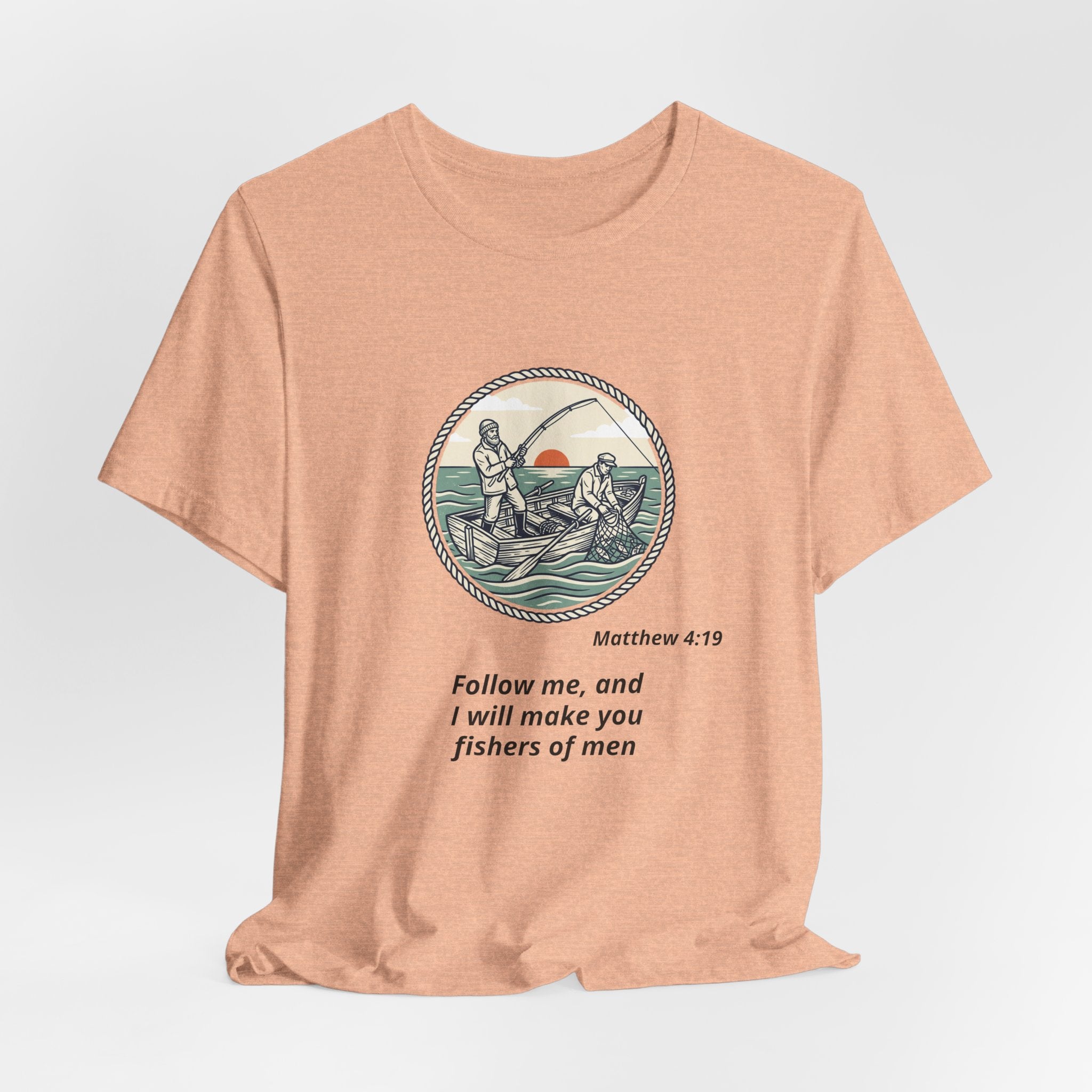 Follow Me Fishermen T-Shirt – Matthew 4:19 Christian Fishing Tee