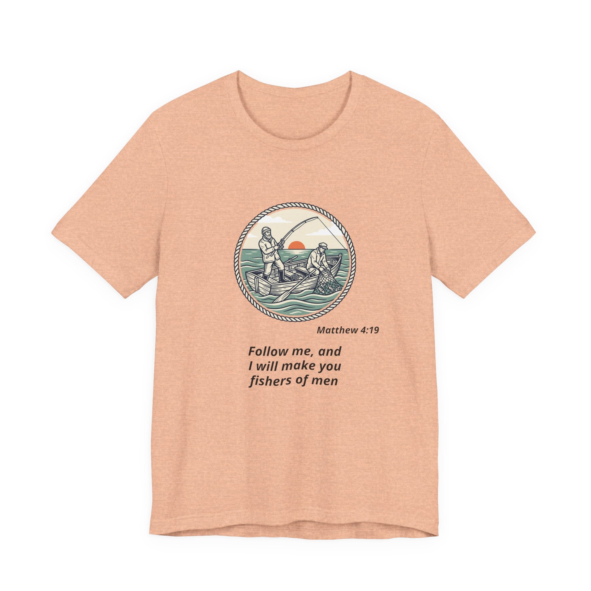 Follow Me Fishermen T-Shirt – Matthew 4:19 Christian Fishing Tee