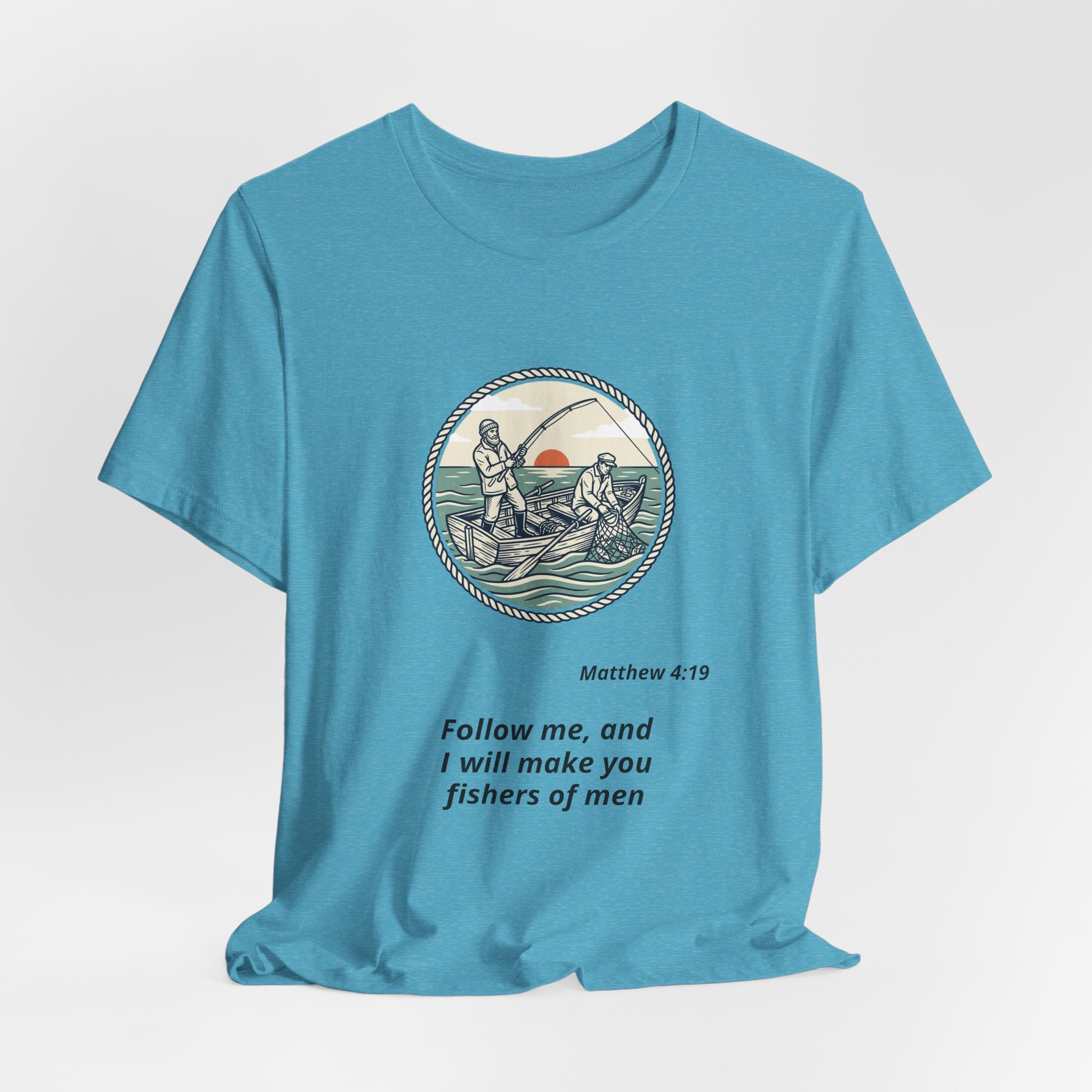 Follow Me Fishermen T-Shirt – Matthew 4:19 Christian Fishing Tee
