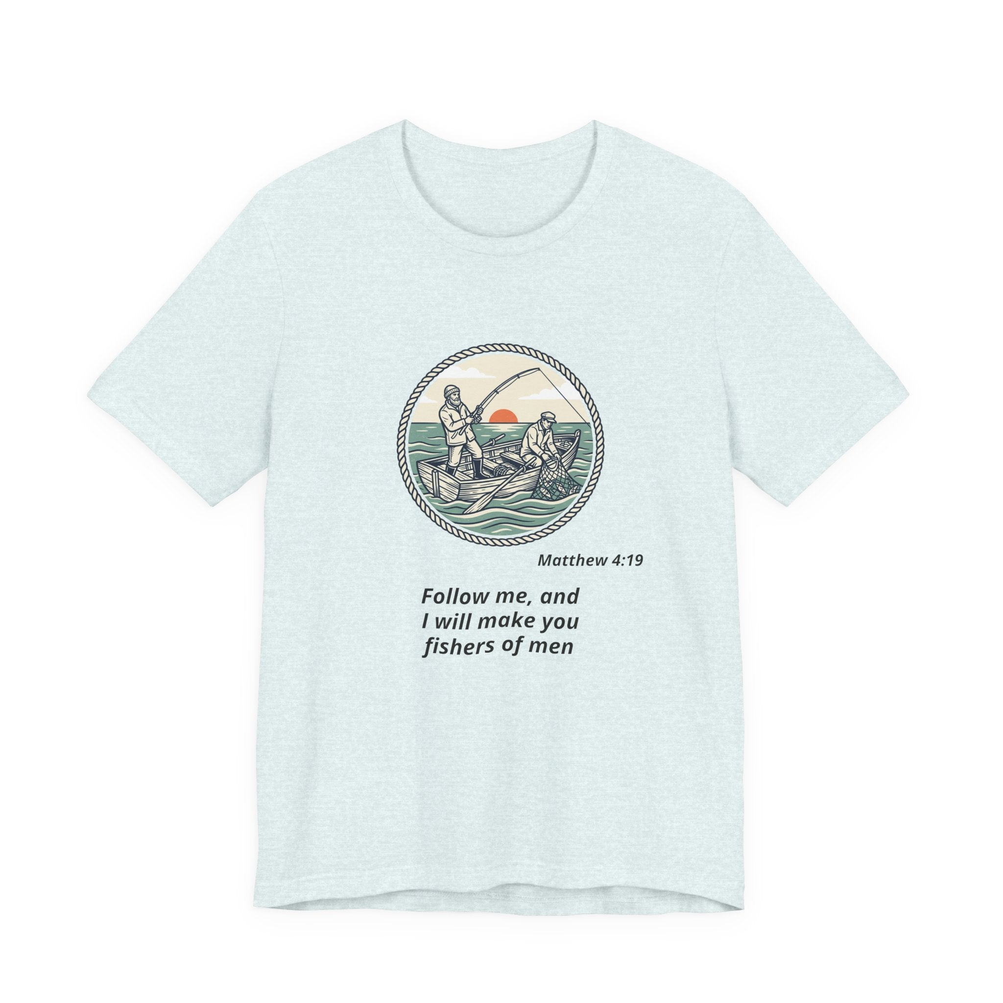 Follow Me Fishermen T-Shirt – Matthew 4:19 Christian Fishing Tee