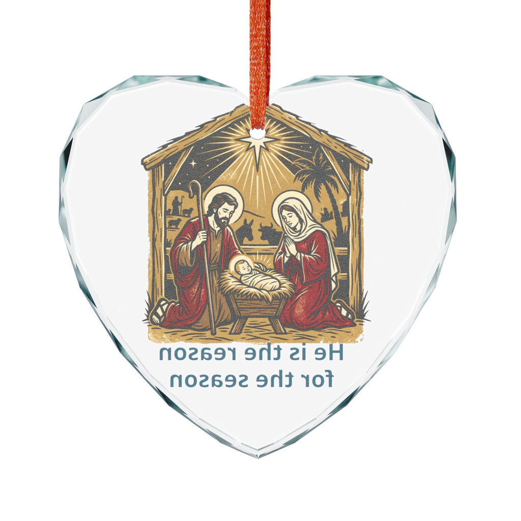 Glass Ornament — Nativity 'He Is the Reason for the Season' Christmas Decoration