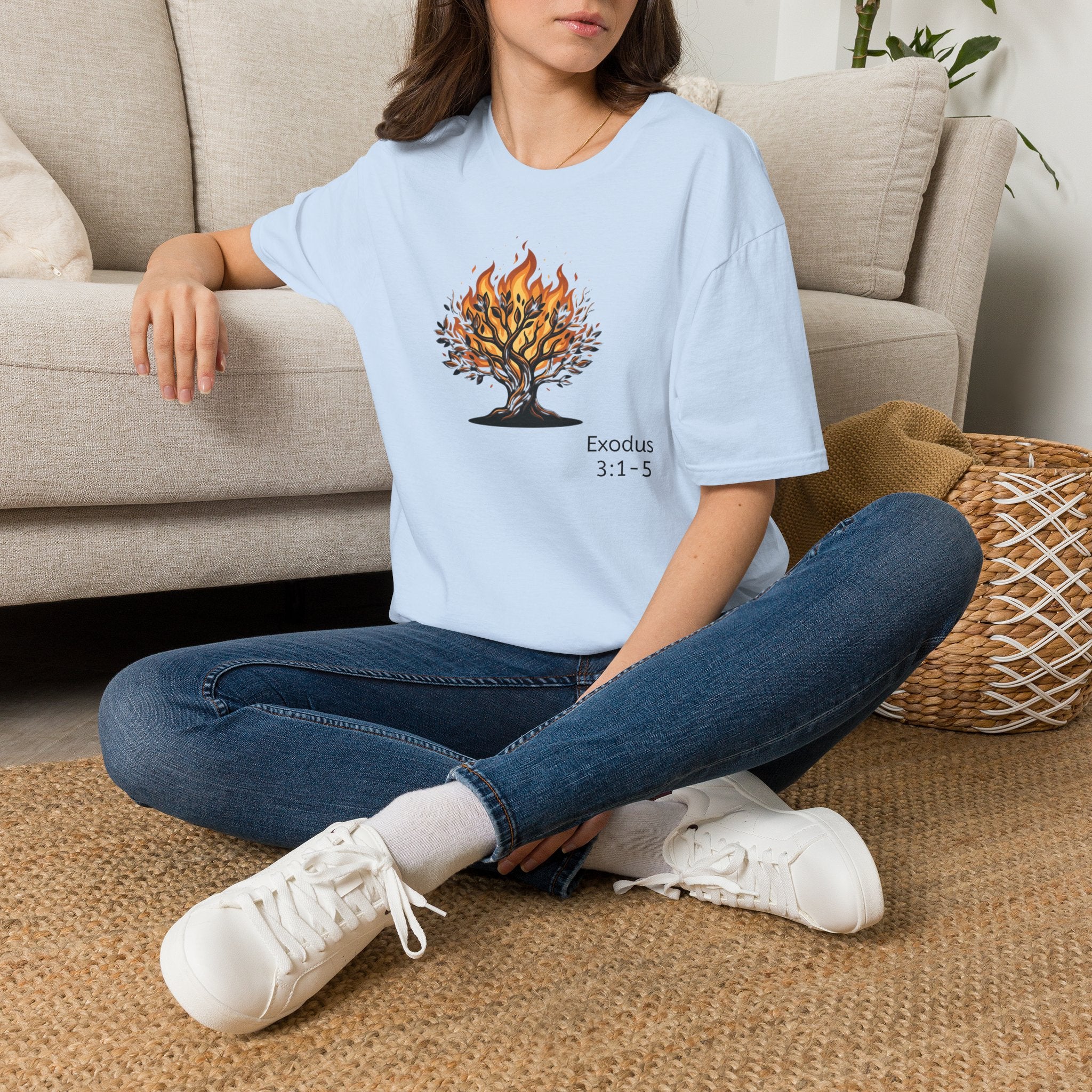 Burning Bush T-Shirt - Exodus 3:1-5 Christian Faith Tee