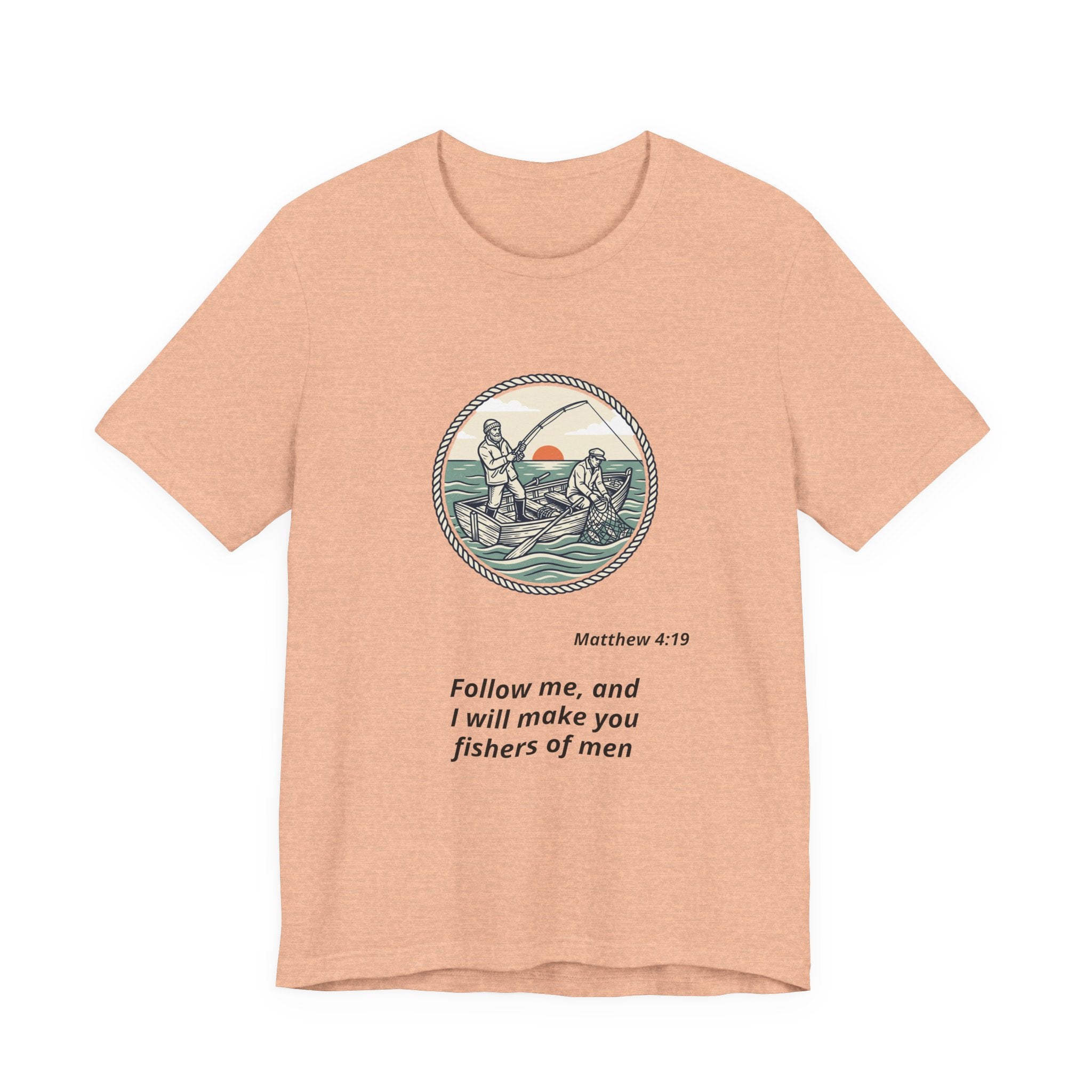 Follow Me Fishermen T-Shirt – Matthew 4:19 Christian Fishing Tee