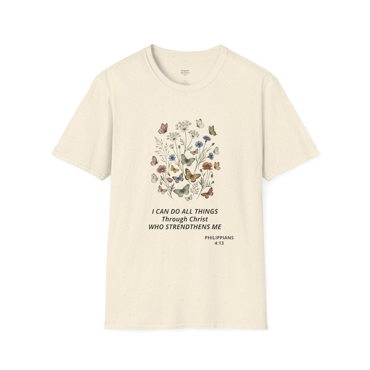 Butterfly Faith T-Shirt — "I Can Do All Things Through Christ" Inspirational Christian Tee