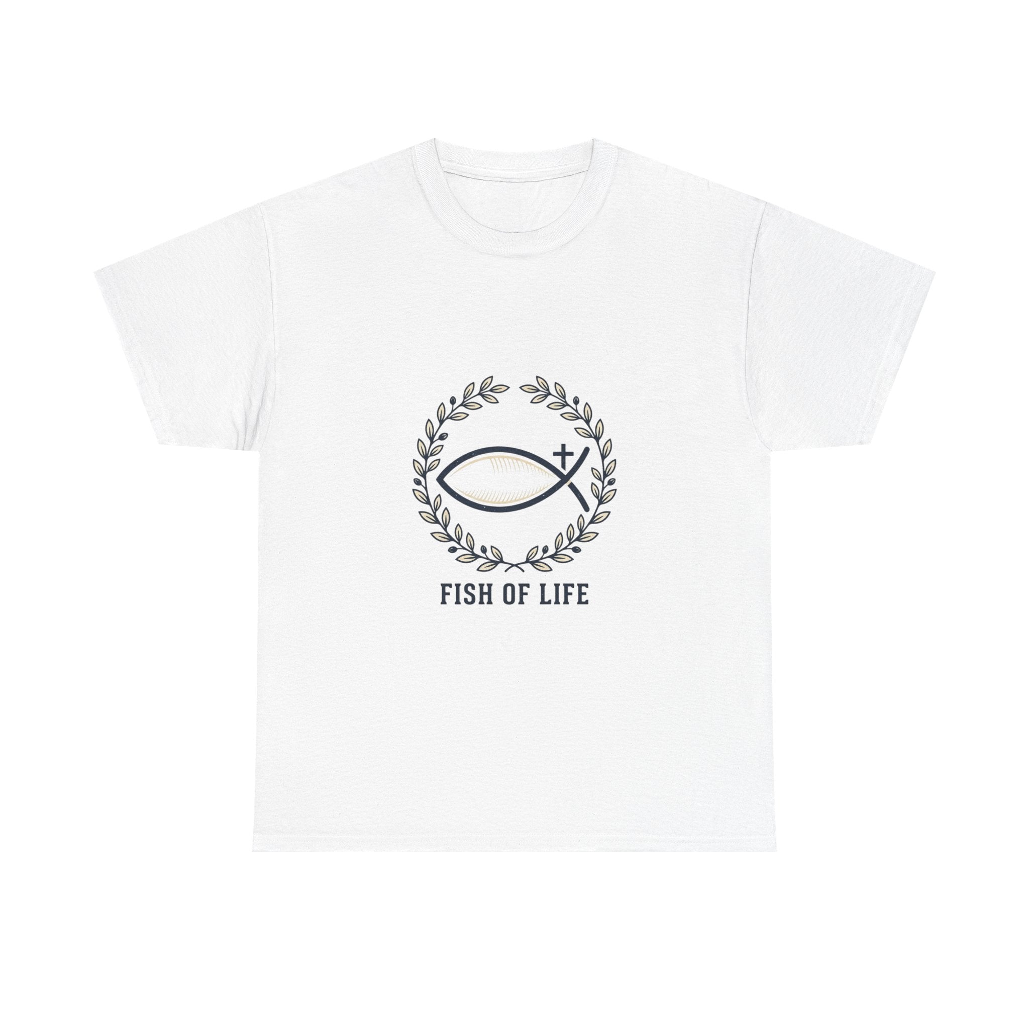 Christian Fish Tee — "Fish of Life" Front + "Fishers of Men" Back