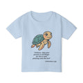 Toddler T‑Shirt — Cute Sea Turtle with Colossians 3:20 Bible Verse