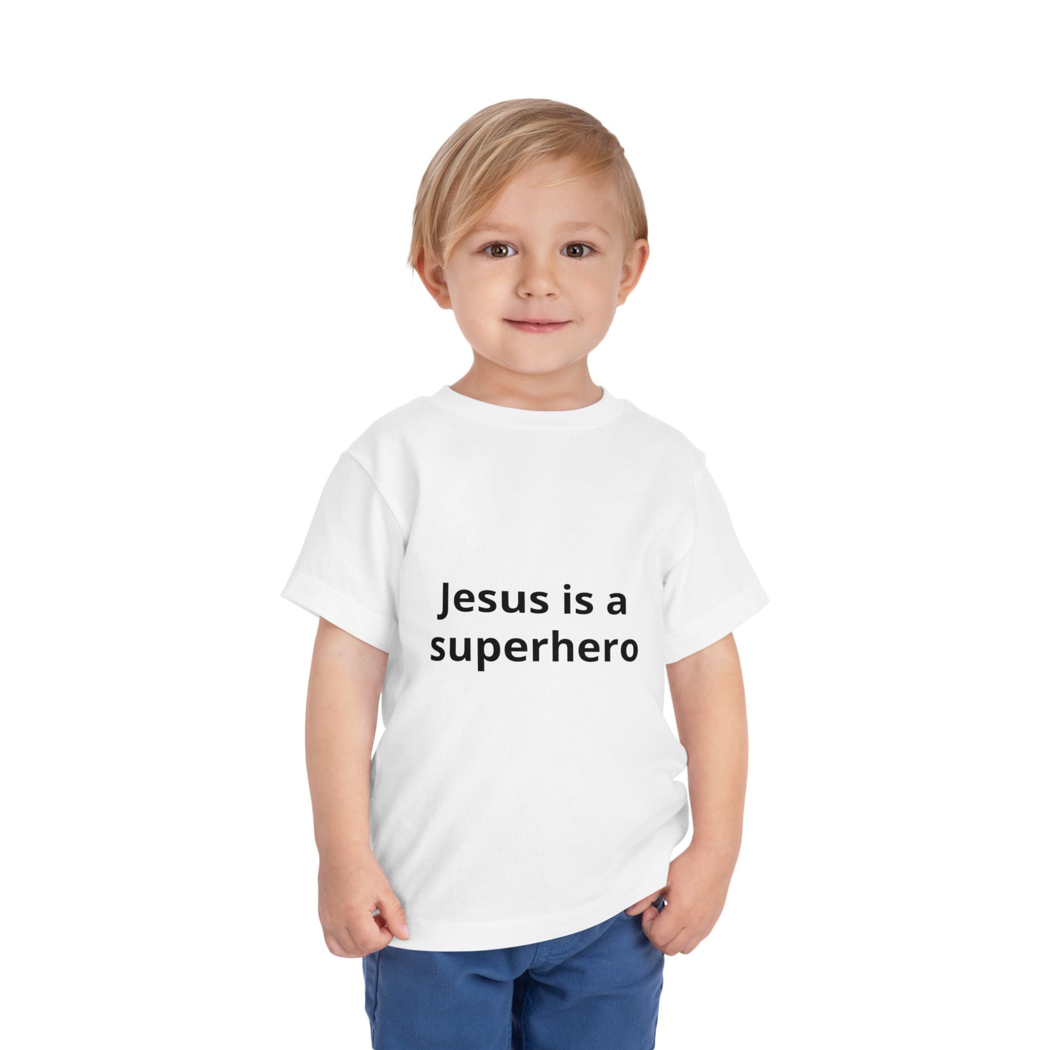 Toddler Tee - "Jesus is a Superhero" Christian Kids Shirt