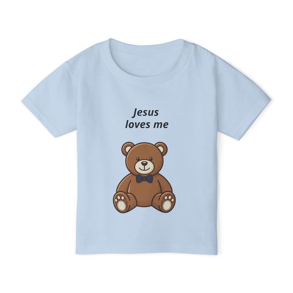 Toddler T-Shirt — "Jesus Loves Me" Cute Teddy Christian Tee
